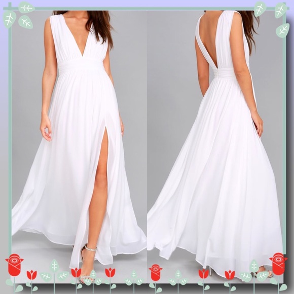 lulus heavenly hues white maxi dress